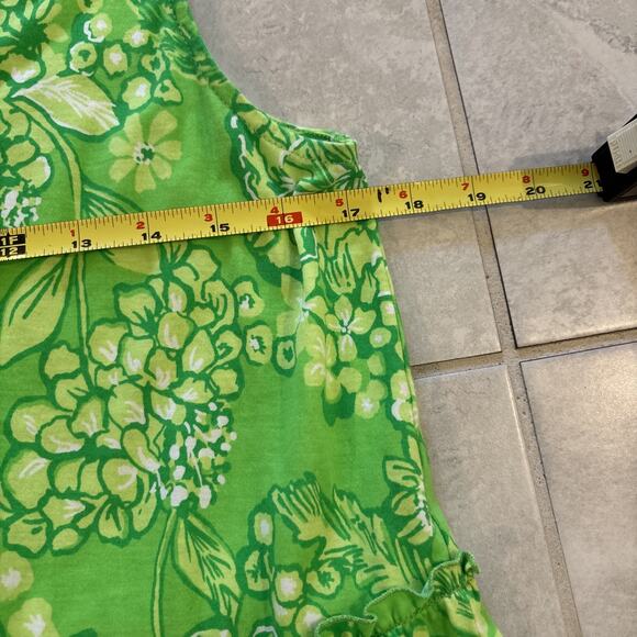 Lilly Pulitzer Lorina Cotton Swing Tiered Limeade Its A Spring Thing Dress Sz M - Picture 4 of 8